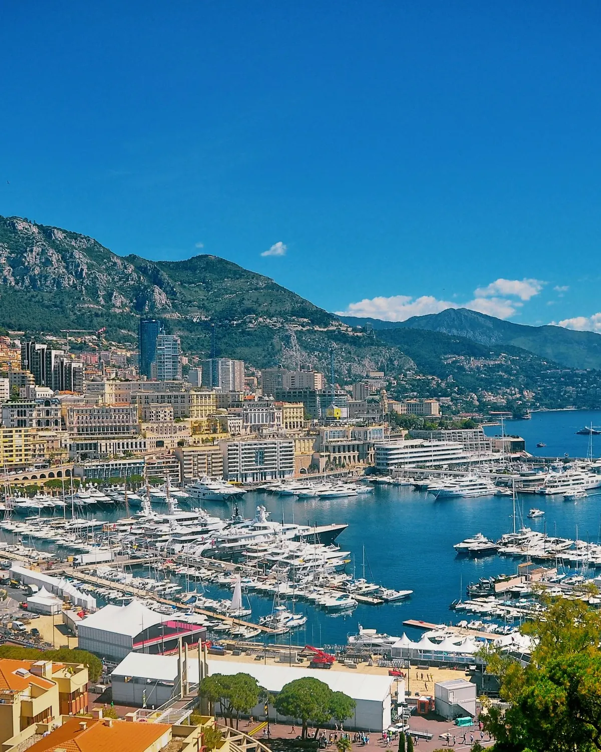 Monaco harbour and the Riviera coast